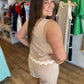 "Match Made in Heaven" Beige Ric Rac Two-Piece Short Set