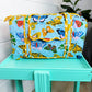 Blue Butterfly Quilted Overnight Bag