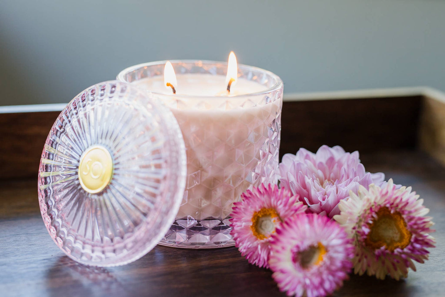 "Peony Shimmer" 15oz Shimmer Candle