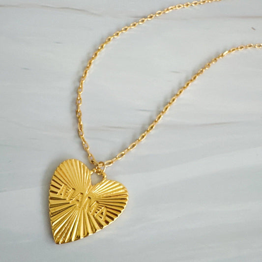 Golden Glow Mama Heart Necklace