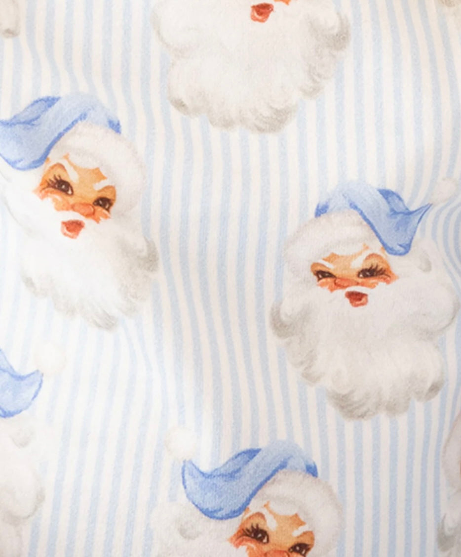 Mommy & Me Vintage Santa Blue Pajamas