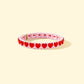 Pearl Hearts Enamel Stretch Bracelet