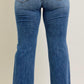 Plus-Size Judy Blue Mid-Rise Vintage Wash Fray Hem Flare Jeans