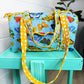 Blue Butterfly Quilted Overnight Bag