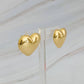 Gold Polished Heart Stud Earrings
