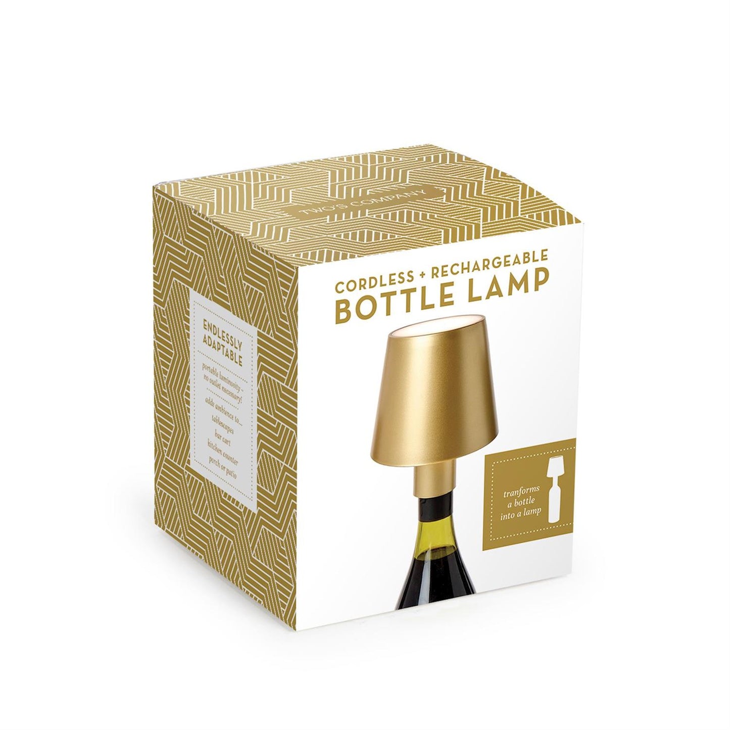 LED Portable Cordless Gold Bottle Lampshade