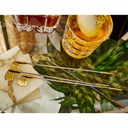 Gold Golf Club Stirrers (Set of 4)