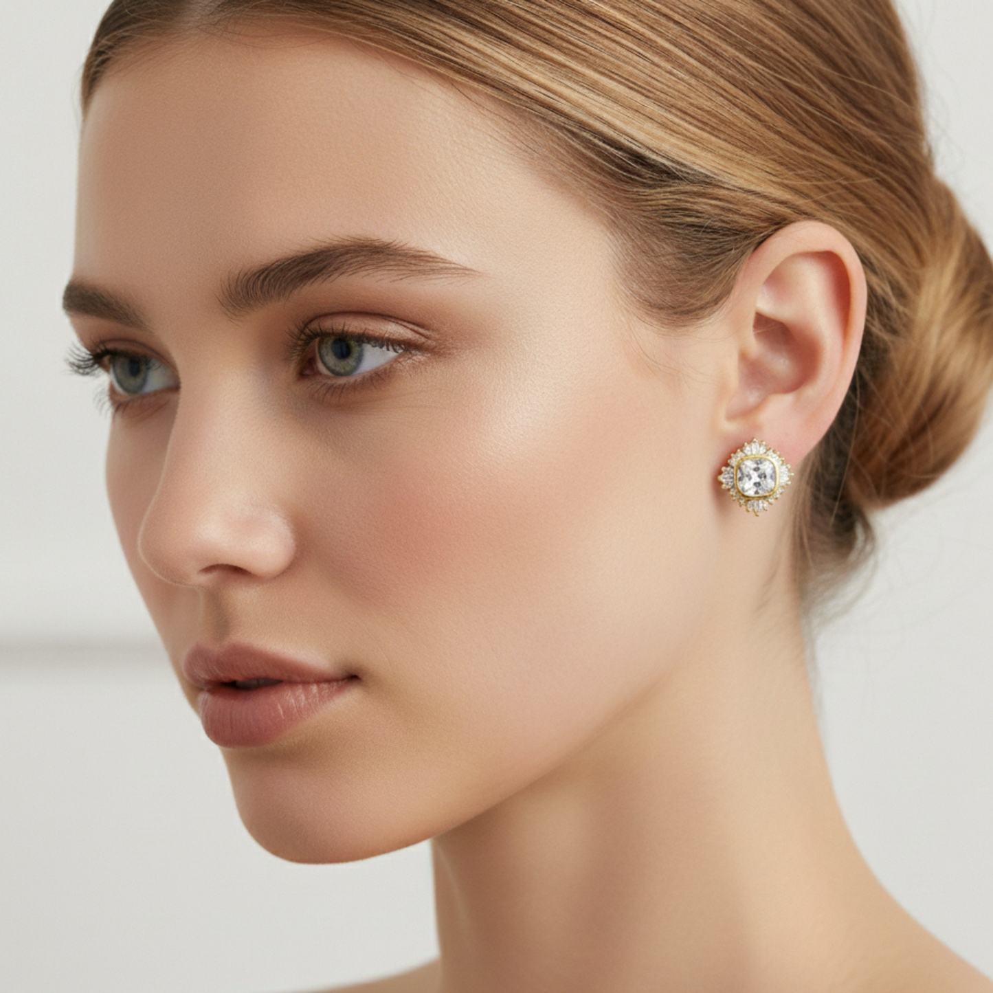 Radiant Crown Stud Earrings
