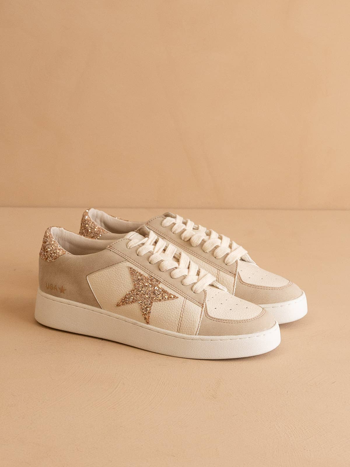 The Liberty Beige Glitter Star Sneaker