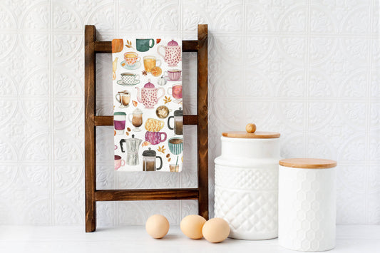 Fall Tea and Coffee Tea Towel