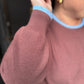 Sunsets in Spain Curvy Brown Scalloped Sweater