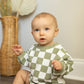 Slate Blue Oversized Checkered Bubble Romper