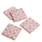 Pink Check Resin Coasters (Set of 4)