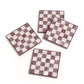 Purple Check Resin Coaster Set of 4