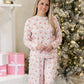 Mommy & Me Vintage Santa Pink Pajamas
