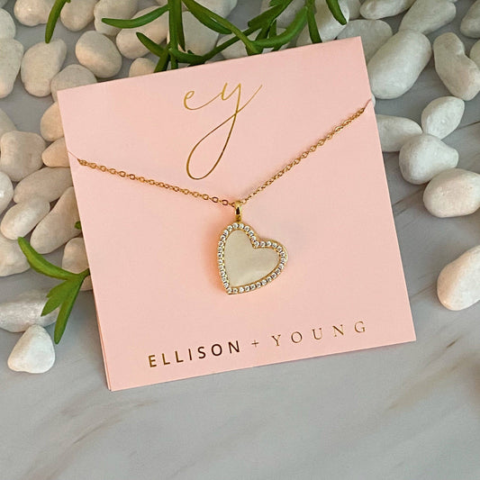 Shell Heart Locket Necklace