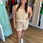 "Match Made in Heaven" Beige Ric Rac Two-Piece Short Set