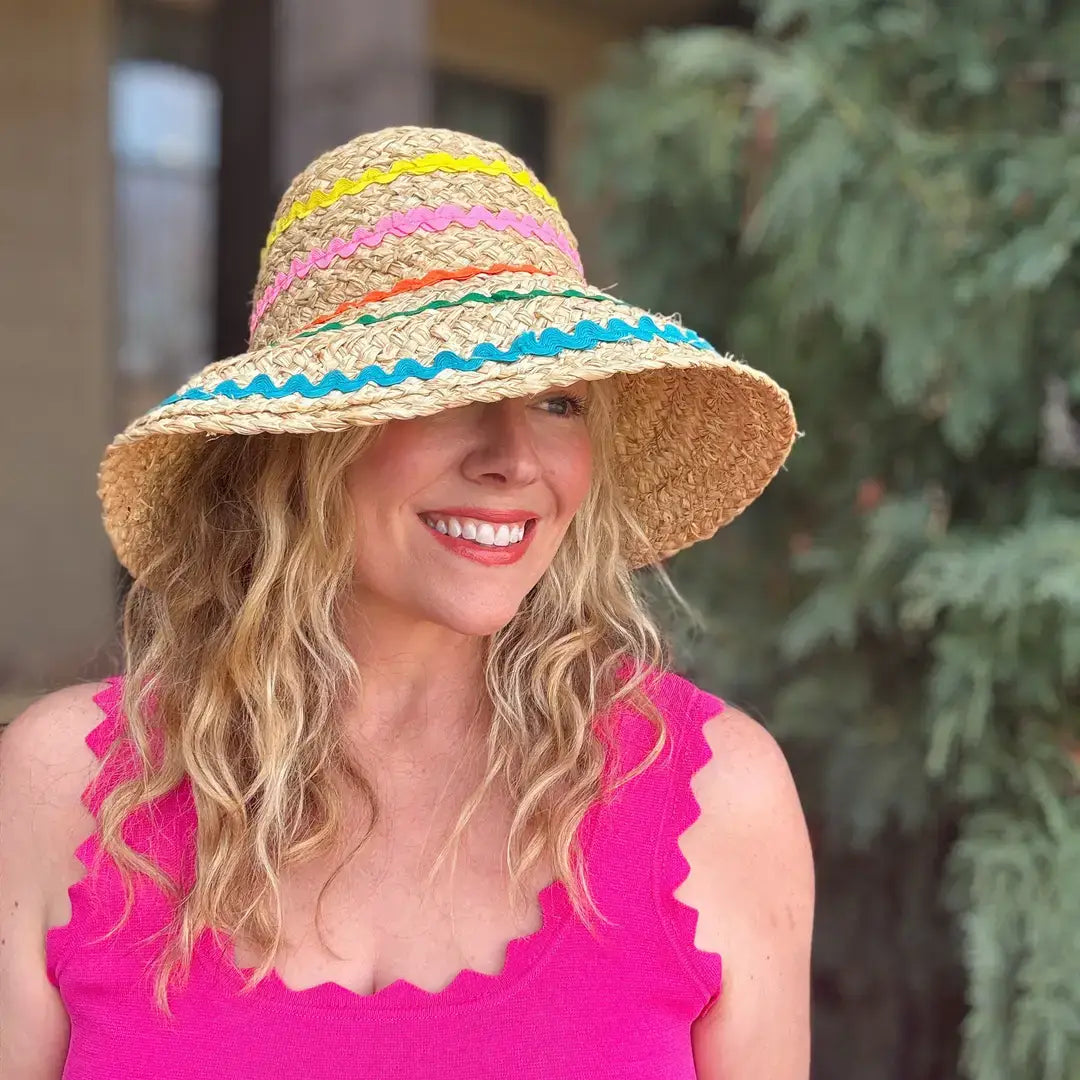 Colorful Raffia Bucket Hat