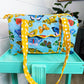 Blue Butterfly Quilted Overnight Bag
