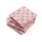 Pink Check Resin Coasters (Set of 4)