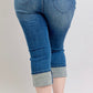 Plus-Size Judy Blue High Waist Tummy Control Cuff Capri Jeans