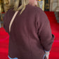 Sunsets in Spain Curvy Brown Scalloped Sweater
