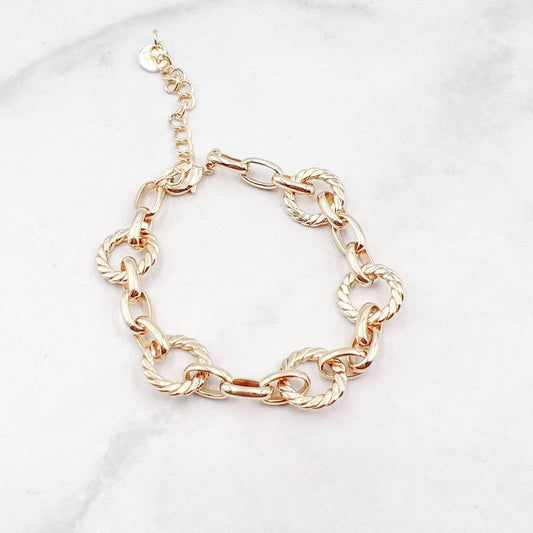 Circle Chain Link Bracelet Gold