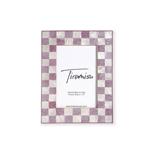 Purple Check Resin Picture Frame