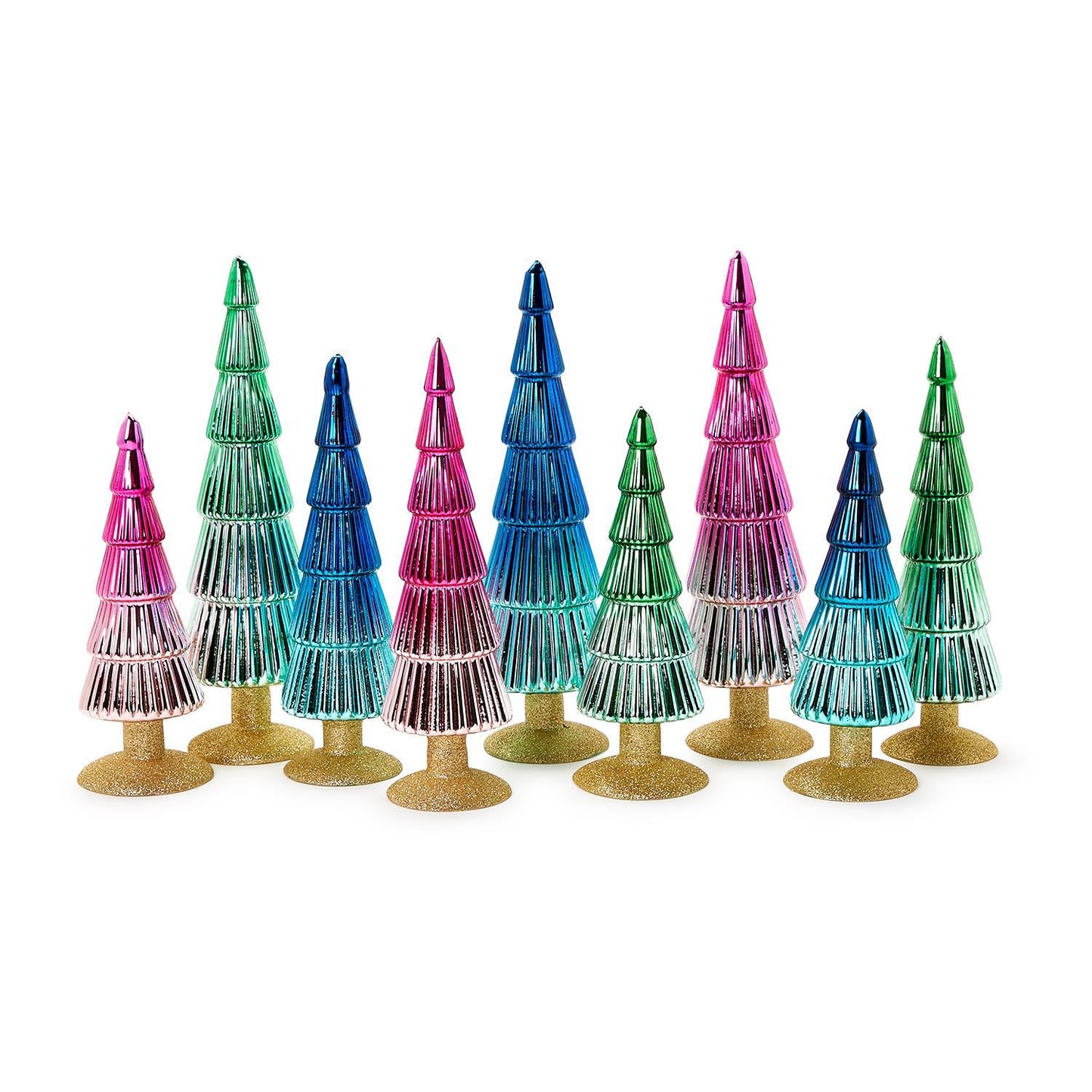 Pink Ombré Glass Christmas Trees