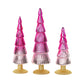 Pink Ombré Glass Christmas Trees