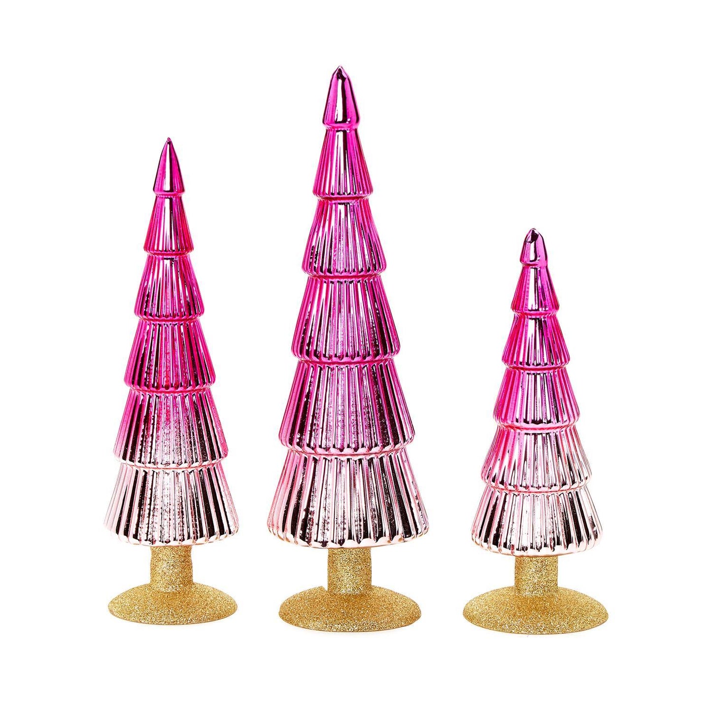 Pink Ombré Glass Christmas Trees