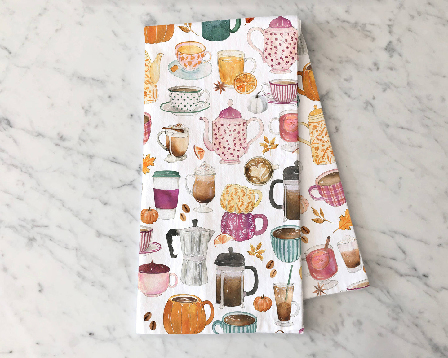 Fall Tea and Coffee Tea Towel