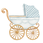 "Welcome Baby" Blue Carriage Door Hanger