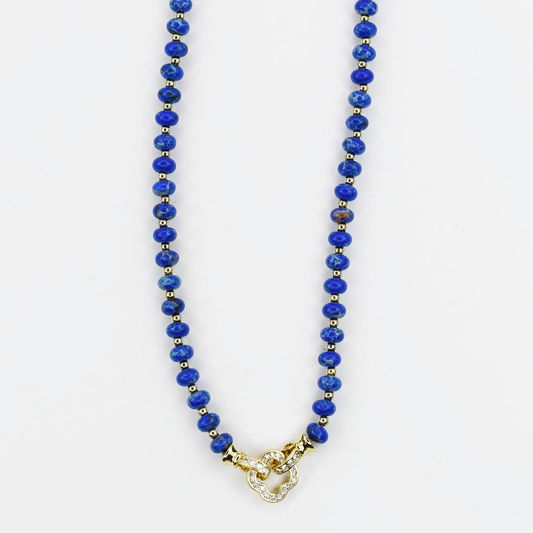 Just What You Need Blue Beaded Gemstone Necklace