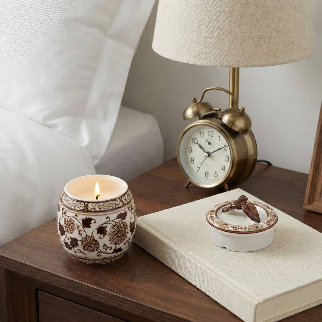 Peony Wax Brown Chinoiserie Candle