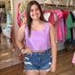 "It's Game Day!" Purple Faux Leather Crop Top