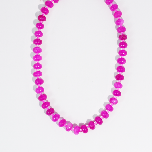 Pop of Pink Fuchsia Gemstone Necklace
