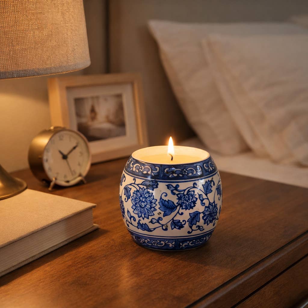 Peony Blue Chinoiserie Candle