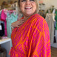 "Meet Me in Mexico" Pink and Orange Leaf Print Maxi Dress