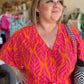 "Meet Me in Mexico" Pink and Orange Leaf Print Maxi Dress