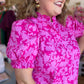 A Berry Good Summer Plus-Size Pink Puff Sleeve Top