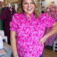 A Berry Good Summer Plus-Size Pink Puff Sleeve Top