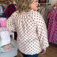 A Classic Affair Curvy Ecru Polka Dot Top