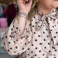 A Classic Affair Curvy Ecru Polka Dot Top