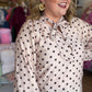 A Classic Affair Curvy Ecru Polka Dot Top