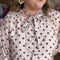 A Classic Affair Curvy Ecru Polka Dot Top