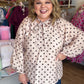 A Classic Affair Curvy Ecru Polka Dot Top