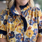 A Drop of Golden Sun Curvy Ruffle Trim Floral Shirt