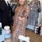 A Little More Dandelion Curvy Rust Abstract Midi Dress