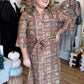 A Little More Dandelion Curvy Rust Abstract Midi Dress